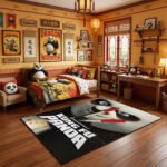 Kung Fu Panda Po Eating Dumpling Area Rug - Iconic Chopstick Scene, Modern Kids Bedroom & Kitchen Decor, Soft Non-Slip Floor Mat - Image 3