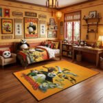 Kung Fu Panda Master Squad Area Rug - Po, Shifu, Oogway & Furious Five Design, Modern Kids Bedroom & Playroom Decor, Soft Non-Slip Floor Mat - Image 3