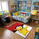 Pokémon Pikachu Poké Ball Area Rug - Iconic Red & White Anime Design, Modern Bedroom & Gaming Room Decor, Soft Non-Slip Floor Mat - Image 3