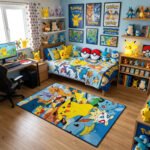 Pokémon Ash & Pikachu Adventure Area Rug - Classic Squad Collage Design, Modern Bedroom & Gaming Room Decor, Soft Non-Slip Floor Mat - Image 3