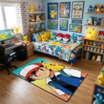 Pokémon Ash & Pikachu Portrait Area Rug - High-Definition Anime Scene, Modern Bedroom & Gaming Room Decor, Soft Non-Slip Floor Mat - Image 3
