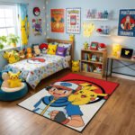 Pokémon Ash & Pikachu Poké Ball Area Rug - Iconic Best Friends Design, Modern Anime Bedroom & Gaming Room Decor, Soft Non-Slip Floor Mat - Image 2
