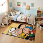 Snoopy & Peanuts Gang Classic Group Area Rug - Charlie Brown, Lucy, Linus & Woodstock Design, Vibrant Bedroom & Playroom Decor Floor Mat - Image 3