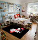 Snoopy x Charlie Brown Supreme Hypebeast Area Rug - Peanuts Streetwear Design, Modern Bedroom & Gaming Room Decor, Soft Non-Slip Floor Mat - Image 2
