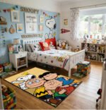 Snoopy & Peanuts Gang Classic Group Area Rug - Charlie Brown, Lucy, Linus & Woodstock Design, Vibrant Bedroom & Playroom Decor Floor Mat - Image 2