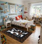 Snoopy x Luxury Monogram Hypebeast Area Rug - Designer Fashion Beagle Design, Modern Bedroom & Collector Lair Floor Decor, Non-Slip Mat - Image 2