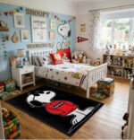 Snoopy Supreme Box Logo Hypebeast Area Rug - Classic Beagle Chill Design, Modern Bedroom & Gaming Room Decor, Soft Non-Slip Floor Mat - Image 2
