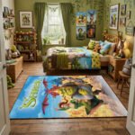 Shrek & Friends Adventure Area Rug - Fiona Donkey Dragon Movie Theme, Modern Kids Bedroom & Playroom Decor, Soft Non-Slip Floor Mat