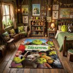Shrek Forever After Final Chapter Area Rug - Rumpelstiltskin & Donkey Squad Design, Modern Kids Bedroom & Playroom Decor, Soft Non-Slip Mat - Image 2