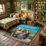 Shrek 2 20th Anniversary Area Rug - Far Far Away Squad Design, Donkey Puss in Boots Fiona, Modern Movie Theme Bedroom & Playroom Floor Mat - Image 3