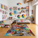 Ultimate Hypebeast Mashup Area Rug - Murakami Flower, Supreme, BAPE & Streetwear Icons, Modern Collector Bedroom & Gaming Room Decor