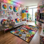 Ultimate Hypebeast Mashup Area Rug - Murakami Flower, Supreme, BAPE & Streetwear Icons, Modern Collector Bedroom & Gaming Room Decor - Image 2